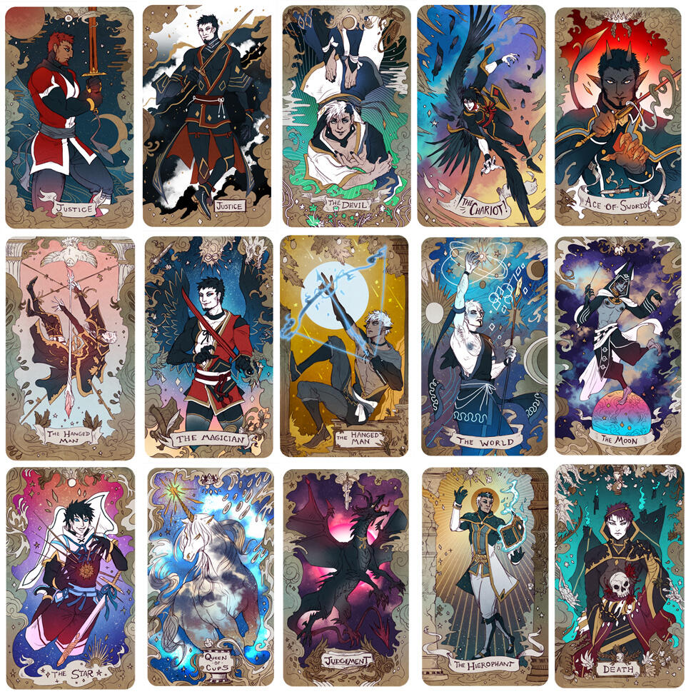 Starry Knight Tarot cards [selected artworks]