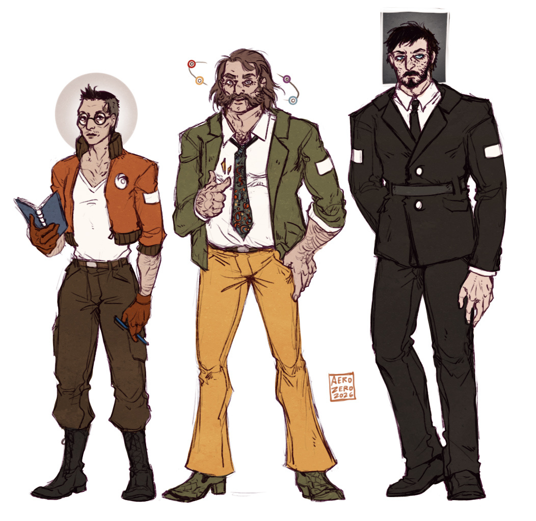 Character Sketches - Kim, Harry and Jean